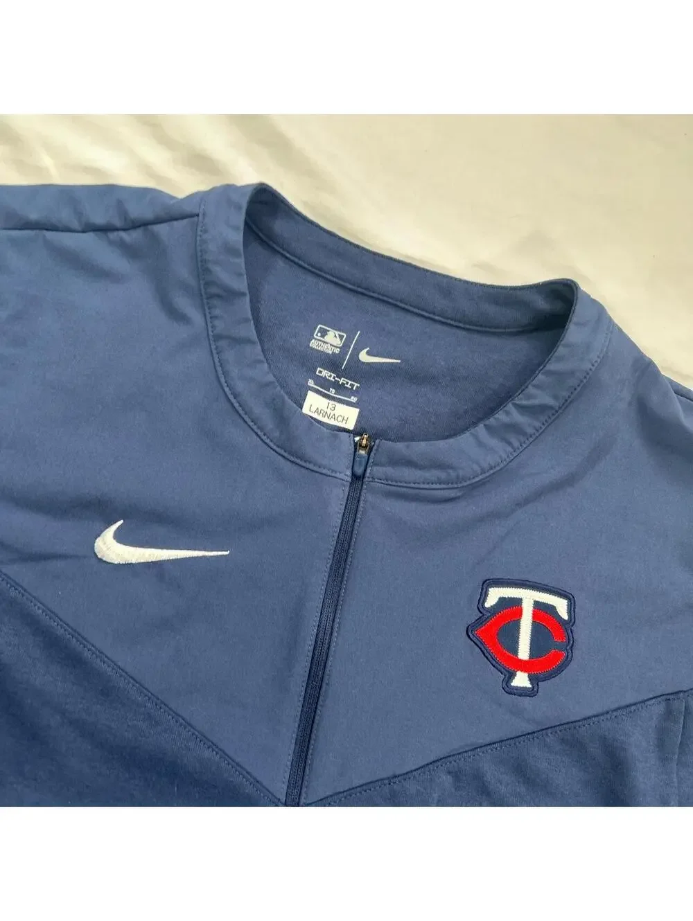 Nike Minnesota Twins MLB Authentic Collection Dri-FIT navy quarter zip pullover